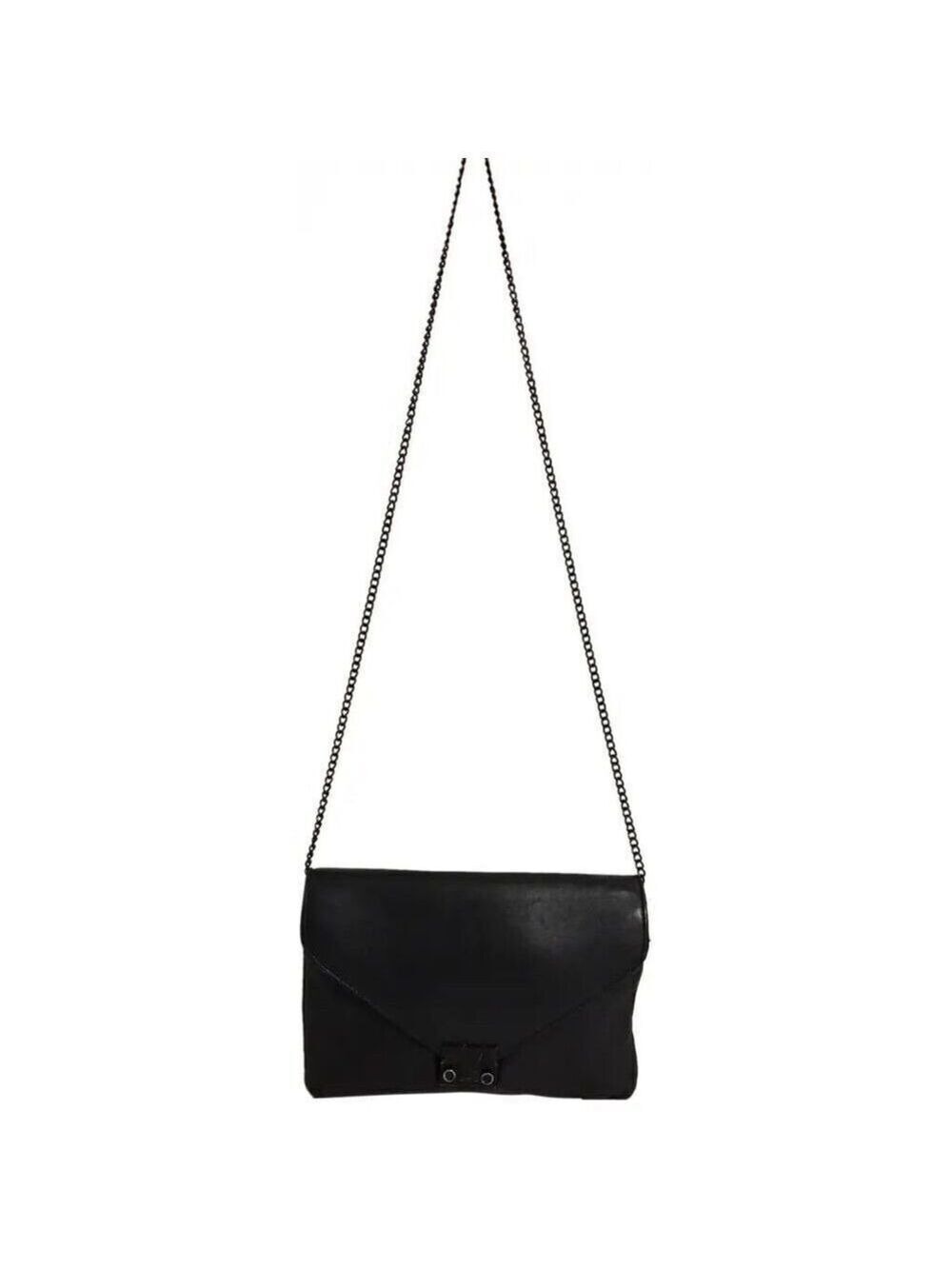 Loeffler Randall Women's Black Leather Crossbody Bag Chain Strap